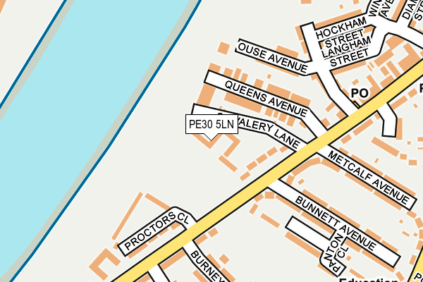 PE30 5LN map - OS OpenMap – Local (Ordnance Survey)