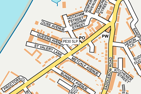 PE30 5LP map - OS OpenMap – Local (Ordnance Survey)
