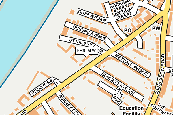 PE30 5LW map - OS OpenMap – Local (Ordnance Survey)