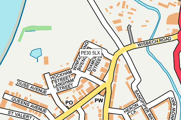 PE30 5LX map - OS OpenMap – Local (Ordnance Survey)
