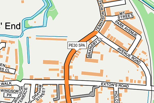 PE30 5PA map - OS OpenMap – Local (Ordnance Survey)