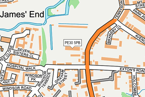 PE30 5PB map - OS OpenMap – Local (Ordnance Survey)