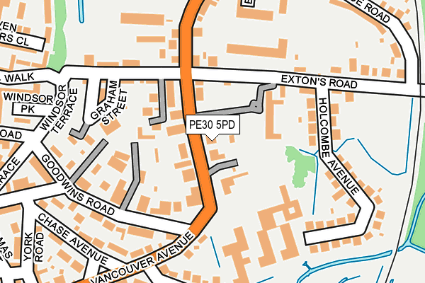 PE30 5PD map - OS OpenMap – Local (Ordnance Survey)