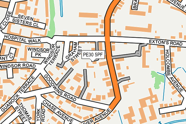 PE30 5PF map - OS OpenMap – Local (Ordnance Survey)