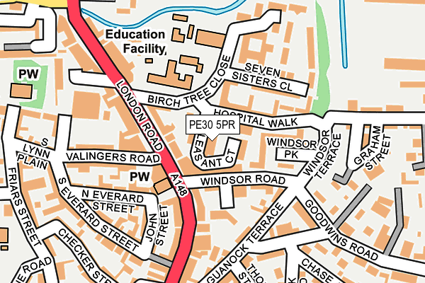PE30 5PR map - OS OpenMap – Local (Ordnance Survey)