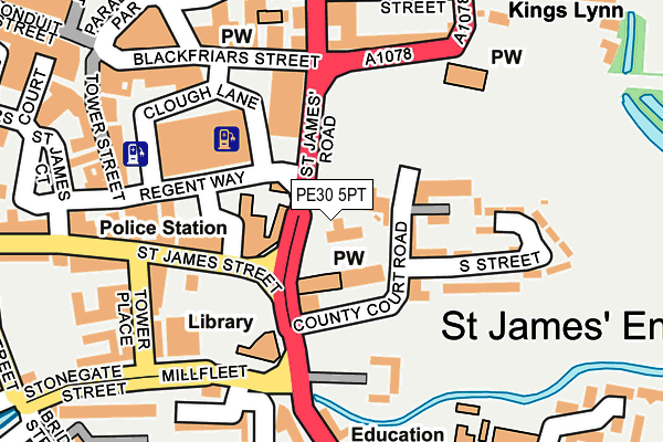 PE30 5PT map - OS OpenMap – Local (Ordnance Survey)