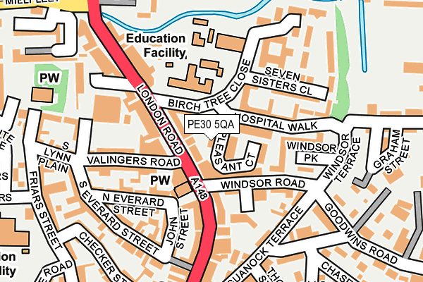 PE30 5QA map - OS OpenMap – Local (Ordnance Survey)