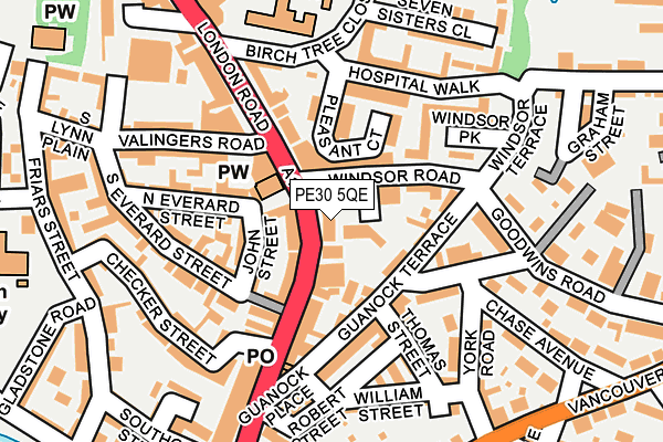 PE30 5QE map - OS OpenMap – Local (Ordnance Survey)