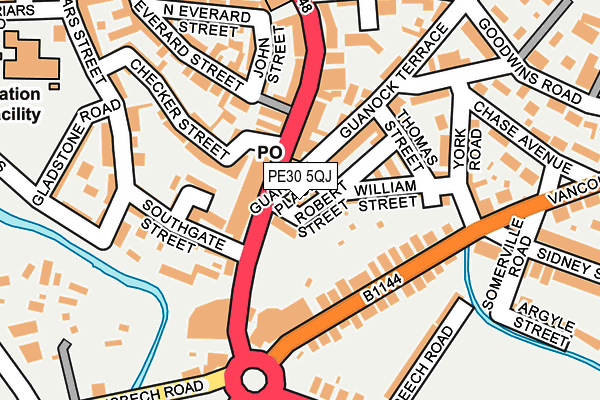PE30 5QJ map - OS OpenMap – Local (Ordnance Survey)