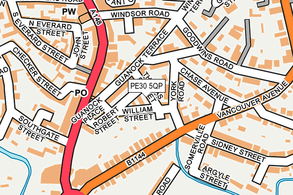PE30 5QP map - OS OpenMap – Local (Ordnance Survey)