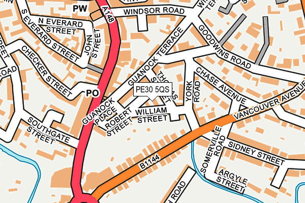 PE30 5QS map - OS OpenMap – Local (Ordnance Survey)