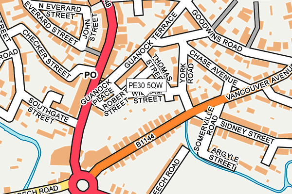 PE30 5QW map - OS OpenMap – Local (Ordnance Survey)