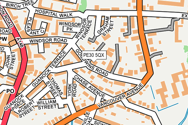 PE30 5QX map - OS OpenMap – Local (Ordnance Survey)