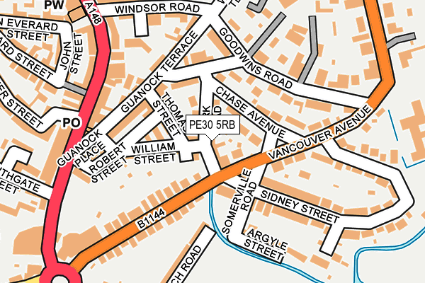 PE30 5RB map - OS OpenMap – Local (Ordnance Survey)