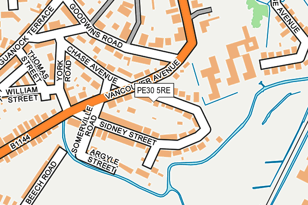 PE30 5RE map - OS OpenMap – Local (Ordnance Survey)