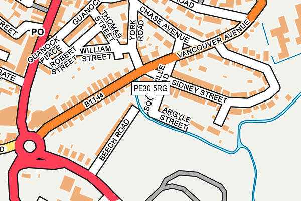 PE30 5RG map - OS OpenMap – Local (Ordnance Survey)