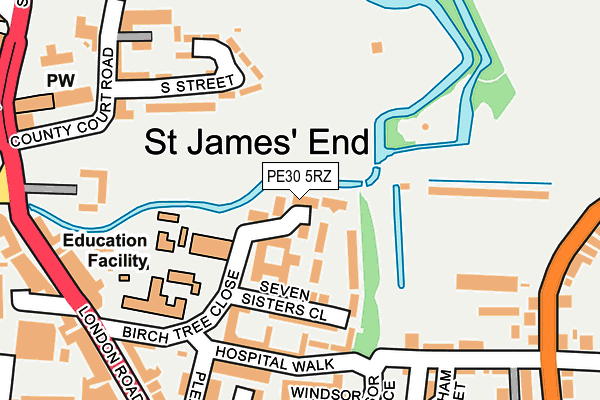 PE30 5RZ map - OS OpenMap – Local (Ordnance Survey)
