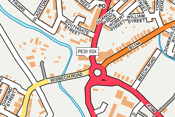 PE30 5SX map - OS OpenMap – Local (Ordnance Survey)