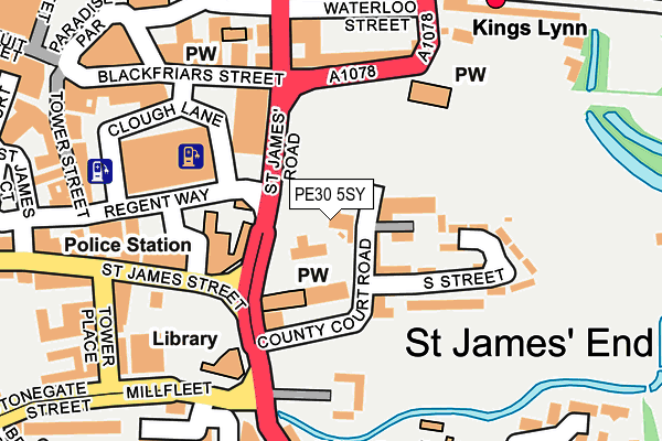 PE30 5SY map - OS OpenMap – Local (Ordnance Survey)