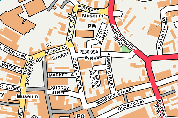 PE30 9SA map - OS OpenMap – Local (Ordnance Survey)