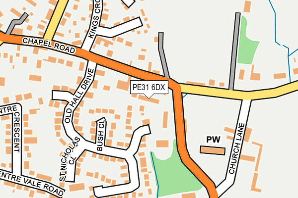 PE31 6DX map - OS OpenMap – Local (Ordnance Survey)