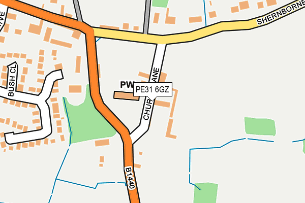 PE31 6GZ map - OS OpenMap – Local (Ordnance Survey)