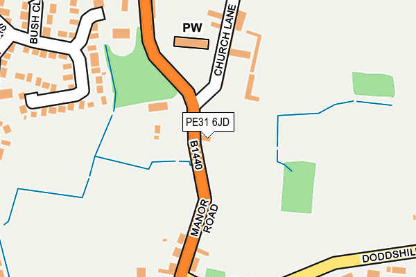 PE31 6JD map - OS OpenMap – Local (Ordnance Survey)