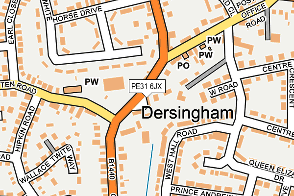 PE31 6JX map - OS OpenMap – Local (Ordnance Survey)