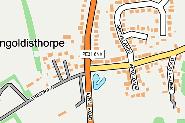 PE31 6NX map - OS OpenMap – Local (Ordnance Survey)