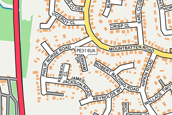 PE31 6UA map - OS OpenMap – Local (Ordnance Survey)