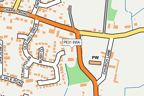 PE31 6WA map - OS OpenMap – Local (Ordnance Survey)
