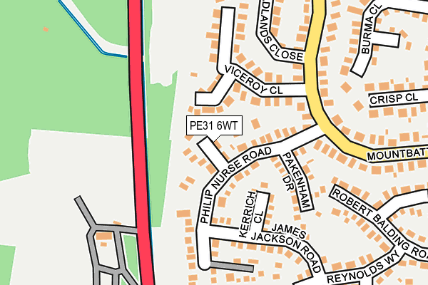 PE31 6WT map - OS OpenMap – Local (Ordnance Survey)