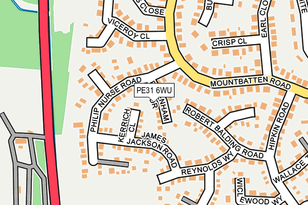 PE31 6WU map - OS OpenMap – Local (Ordnance Survey)