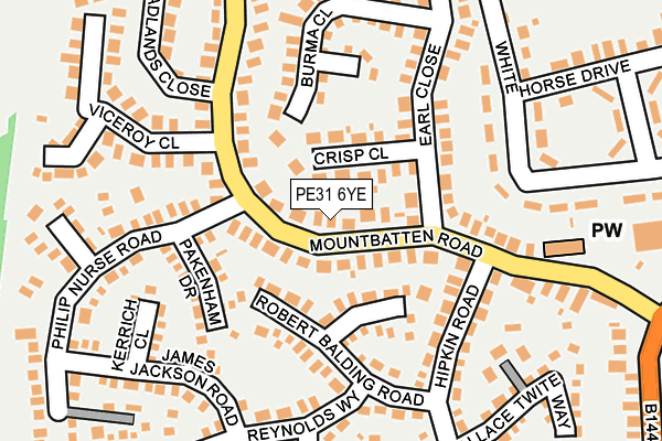 PE31 6YE map - OS OpenMap – Local (Ordnance Survey)