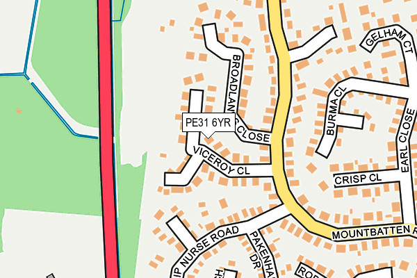PE31 6YR map - OS OpenMap – Local (Ordnance Survey)