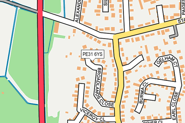 PE31 6YS map - OS OpenMap – Local (Ordnance Survey)