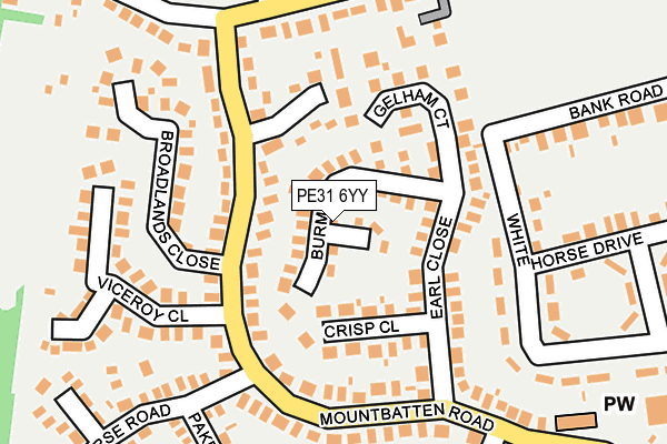 PE31 6YY map - OS OpenMap – Local (Ordnance Survey)