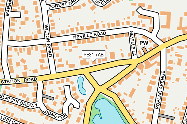PE31 7AB map - OS OpenMap – Local (Ordnance Survey)
