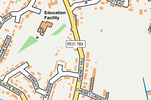 PE31 7BX map - OS OpenMap – Local (Ordnance Survey)