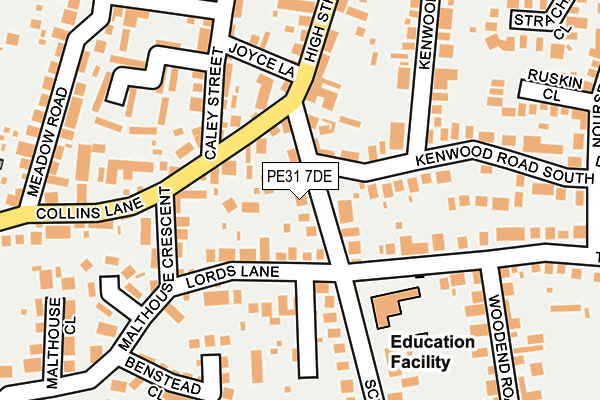 PE31 7DE map - OS OpenMap – Local (Ordnance Survey)