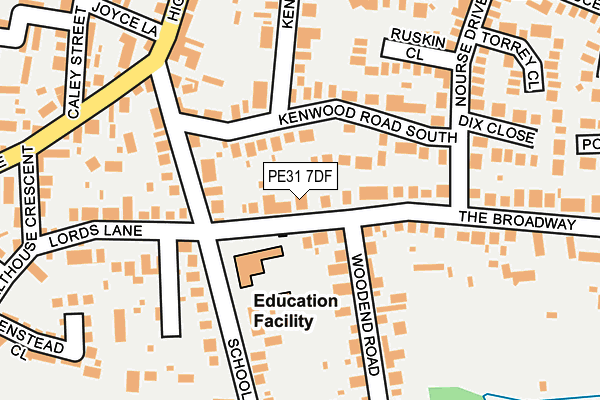 PE31 7DF map - OS OpenMap – Local (Ordnance Survey)