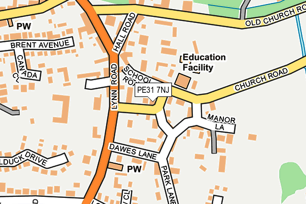 PE31 7NJ map - OS OpenMap – Local (Ordnance Survey)