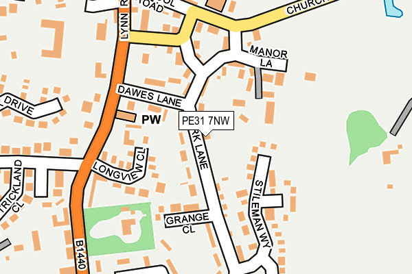 PE31 7NW map - OS OpenMap – Local (Ordnance Survey)