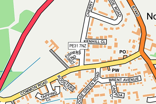 PE31 7NZ map - OS OpenMap – Local (Ordnance Survey)
