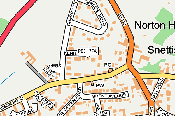 PE31 7PA map - OS OpenMap – Local (Ordnance Survey)