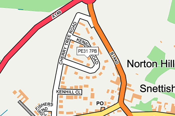 PE31 7PB map - OS OpenMap – Local (Ordnance Survey)