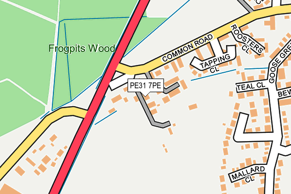 PE31 7PE map - OS OpenMap – Local (Ordnance Survey)