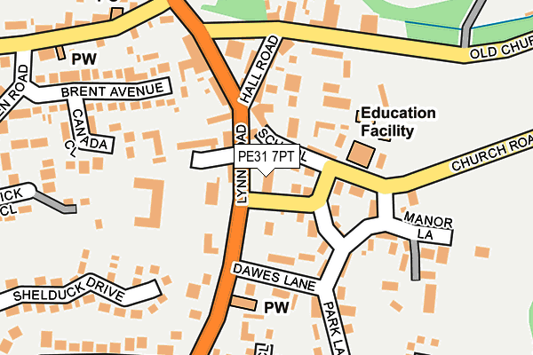 PE31 7PT map - OS OpenMap – Local (Ordnance Survey)