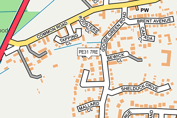 PE31 7RE map - OS OpenMap – Local (Ordnance Survey)