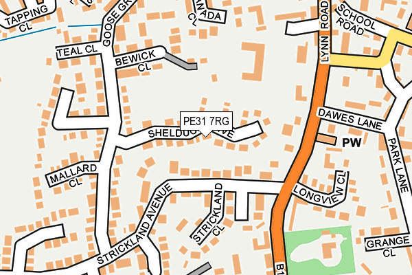 PE31 7RG map - OS OpenMap – Local (Ordnance Survey)